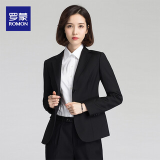 Luo meng suit suit women's professional wear korean version slim single suit formal business ol women's interview work commuter suit black plus shirt suit 165/86 pants 74
