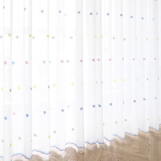 Furun curtains are light-transmitting and opaque gauze curtains for bedrooms, modern bay windows, simple polka-dot screens, princess room gauze, punch-free curtains, semi-transparent, custom hook processing - including four-claw hooks