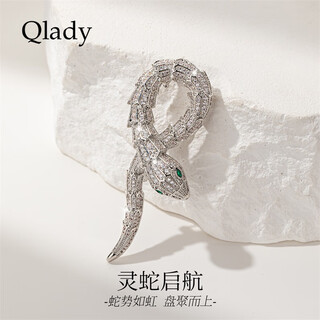 Qlady year of the snake brooch, high-end brand corsage, light luxury suit pin, collar pin, high-end accessories, snake comes to run gift