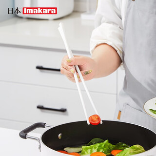 Imakara日本长款火锅筷硅胶长筷子油炸加长耐高温家庭家用分餐公筷餐具 白色 32cm