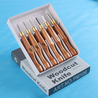 Woodpecker wood carving knife 6-piece set easy-grip wood carving knife fine carving wood carving knife tool olive stone engraving carving knife 6-piece set (pm106)