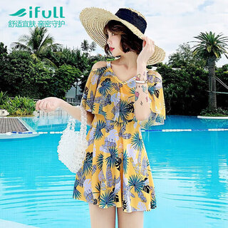 Yifu sun protection swimsuit for women conservative and sexy belly-covering slimming plus size fat mm korean ins style split skirt hot spring swimsuit