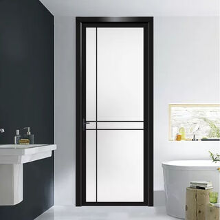 维诺亚定制中窄平开门化玻璃门铝合金卫生间门浴室厨房门单门简约实用 肌肤黑 1.0单包