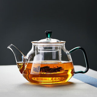 Lvchangming teapot glass teapot office home kung fu tea set with filter thickened heat-resistant teapot