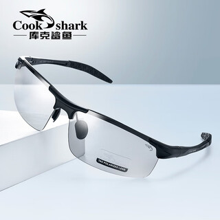 Cookshark color changing polarized sunglasses hd sunglasses for men driving driver eyes classic men's fishing glasses black frame color changing (day and night use)