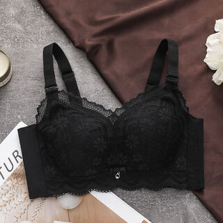 Modal 2025 new bra small breast push up underwear women 6cm thickened larger flat chest special bra to collect secondary breasts and prevent lower breasts noble black l 80/36 ab tong cup