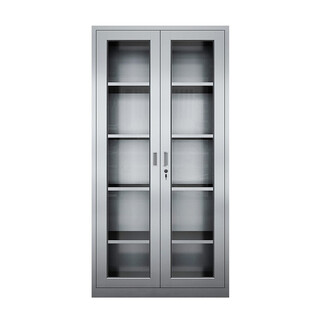 Jingku kinkoccl201 stainless steel glass file cabinet storage cabinet industrial equipment cabinet workshop tool classification storage cabinet glass