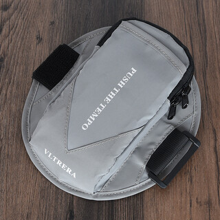 Arm mobile phone bag reflective sports arm bag running men's waterproof mobile phone bag arm wrist calf bag women's fitness outdoor mini bag silver gray