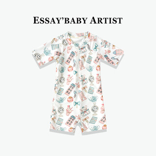 Essay collection essaybab baby swimsuit infant sun protection one-piece swimsuit summer 2024 new hot spring cute swimsuit teatime 80