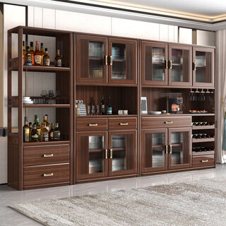 New chinese-style solid wood sideboard against the wall, integrated wine cabinet, multi-functional storage cabinet, home living room, large-capacity storage cabinet, side cabinet, consult customer service