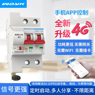 WDYK 智能4G断路器手机GPRS远程遥控控制开关空气物联网无线智能空开 2P 80A