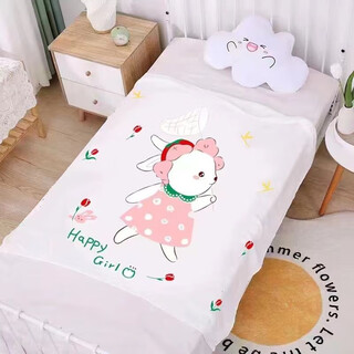 Baby blanket bamboo fiber spring and summer baby bath towel spring and autumn thin children's ice silk blanket air conditioning bag single towel pink skirt soft sheep (double layer)