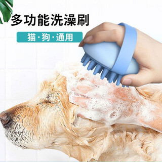 Tang chong dog bath brush pet dog hair massage brush cat bath brush rubbing bath artifact teddy golden retriever grooming brush blue
