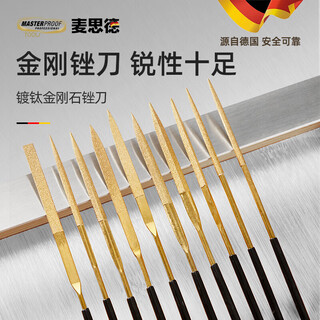 Masterproof titanium-coated diamond file grinding tool steel file small file set assorted file grinding rod alloy steel file