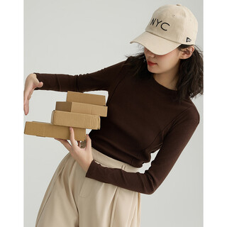 Demana soft and glutinous small inner wear spring and autumn style comfortable and versatile round neck bottoming shirt for women