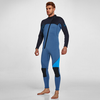Shark bart 3mm wetsuit for men shark bart new diagonal zipper popular long-sleeved semi-dry floating deep diving surf swimsuit 1500 blue m