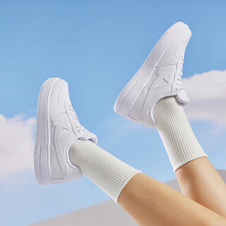 Xtep couple men's and women's sneakers white shoes air force one winter leather warm sports sneakers casual shoes