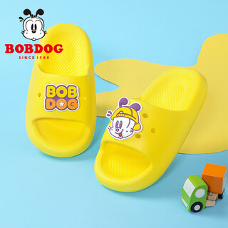 Bobdog children's shoes, boys' slippers, summer new soft-soled indoor home sandals, children's shoes for women, straw yellow 20, suitable for feet 19.0cm long