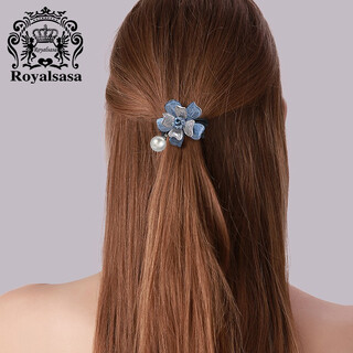 Royal sasa royal salsa hair band hair accessories imitation crystal sweet flower head rope ponytail ball head rubber band hair rope blue be