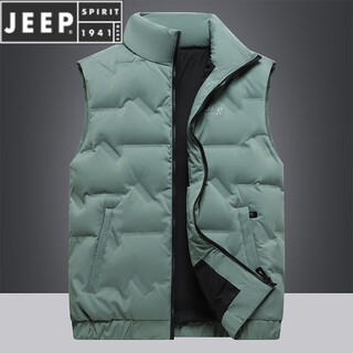 Jeep spirit down vest men's autumn and winter outerwear lightweight short sleeveless down jacket men's casual sports jacket green 2xl recommended 145-160 jin jin equals 0.5 kg