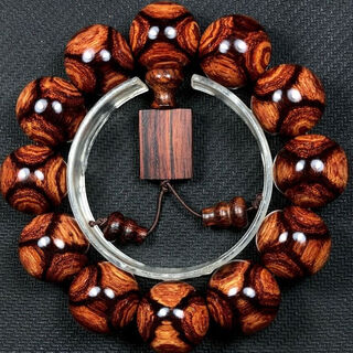 Hainan huanghuali bracelet 2.0 old material with ghost face and ghost eyes, oily pear, old material buddha beads bracelet for men and women, rosary beads for couples, ghost eyes 25mm, 10 pieces