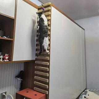 Pet cat climbing frame, climbing ladder, cat climbing rope ladder, bridge ladder, dual-purpose can be connected to the jumping platform, claw sharpener, luxurious sisal soft ladder/suitable for wardrobe or elevation, 1.5 meters