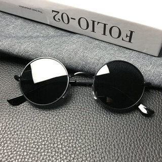 Karond new funny sunglasses, special glasses for driving, retro round-frame sunglasses for men, funny sunglasses, round trendy birthday glasses, black frame, black film, high-definition polarizer, single pair of glasses