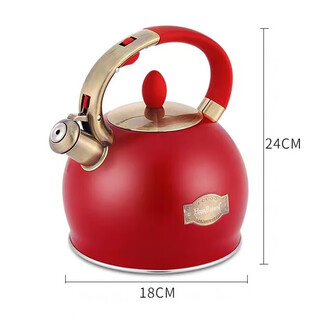Germany hausroland retro 304 stainless steel gas kettle open flame induction cooker household whistle kettle red retro kettle 3l