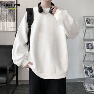 Foss phil sweatshirt men's autumn and winter long-sleeved t-shirt round neck american tops bottoming shirt men's 26wy03 white l