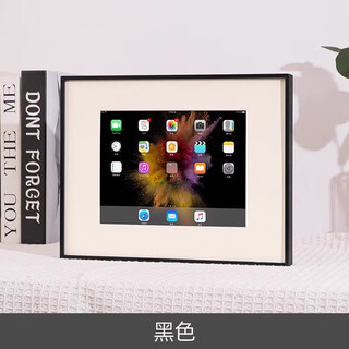 埠帝铝合金ipad老旧平板mini做成相框支架摆台改造电子装裱挂墙定制 黑色送2张卡纸胶带 ipadmini13系列10寸卡洞16x12