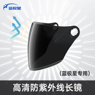 Blue polestar special electric motorcycle helmet lens high-definition transparent sun protection helmet front mask sunshade windshield uv protection long mirror