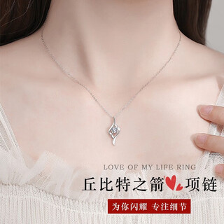 Farcoko brand moissanite diamond pt950 platinum necklace women's platinum clavicle chain birthday gift for girlfriend and wife k gold model - cupid's arrow necklace free engraving