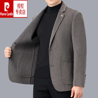 Pierre cardin men's wool jacket spring and autumn wool double-sided wool men's suit middle-aged business casual wool top men camel l 175 (recommended 125-140 jin jin equals 0.5 kg)