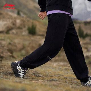 Li-ning outdoor cf traceable unbridled fun wild footwear men's autumn and winter sports pants workwear style loose trousers regular black (d15 style)-1 l
