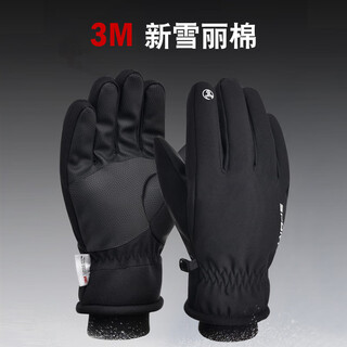 Tactical bird (3m) thinsulate cotton men's winter warm gloves cycling coldproof waterproof large size touch screen black