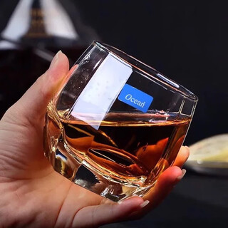Ocean imported whiskey wine glass lead-free glass beer glass household hot water resistant glass juice glass beverage cup charming short cup 340ml 2 pieces