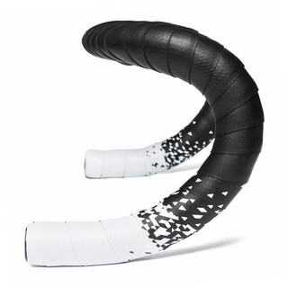 Qianqimeng road handlebar with bicycle handlebar wrap with anti-slip gradient color aurora strap white gradient_with black aluminum alloy handlebar plug