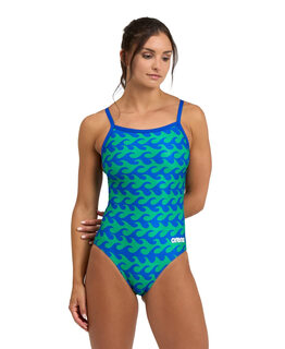 Arena women's professional competitive swimsuit lightweight and comfortable maxlife fabric sports training neon blue navy 22