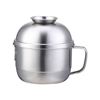 304 stainless steel instant noodle bowl with lid, lunch box for single student dormitory, canteen fast food cup, portable lunch bowl, stainless steel without grid