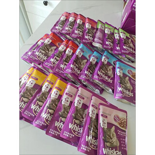 Whiskas miaoxian bao 2 boxes (24 bags) cat snacks for adult and kitten wet food tuna ocean fish beef flavor adult cat mixed flavor 24 bags