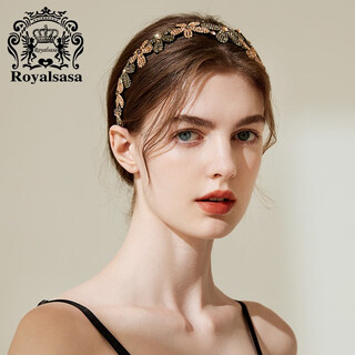 Royal sasa korean hair accessories non-slip rhinestone wide-brimmed hairband hairpin hairpin simple temperament headband women's head accessories champagne color cp