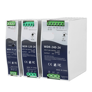 Suitable for 380v to 24vwdr rail-type switching power supply drh-60/75/120w/5a/10a drt-2 drt-240-24380v input 丨24v10