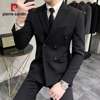 Pierre cardin (pierre cardin) korean style double-breasted suit men's suit men's slim groomsmen suit groom wedding dress suit full set men's knitted suit jacket single piece l (125-140jin jin equals 0.5kg) carefully selected quality