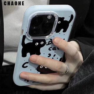 Trendy and cute cats suitable for redmi k70 mobile phone case xiaomi 14 oval silicone note13 cartoon soft case 12tpro men's and women's k60 anti-wear and fall-proof three black cats on blue background soft case xiaomi 15