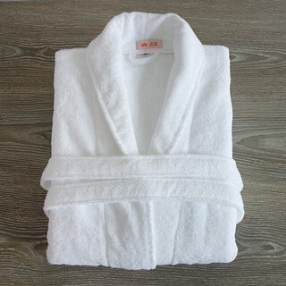 Hilton cotton bathrobe autumn and winter pure cotton nightgown hotel towel material white pure cotton thick hot spring absorbent bathrobe soft all white without hemming xl height 166175cm