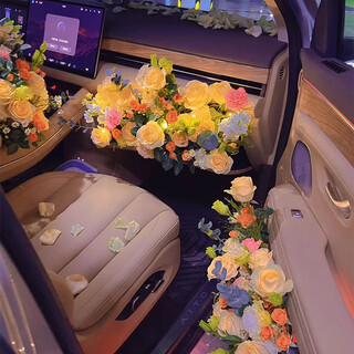 Come to yike passenger car door flower arrangement for birthday, anniversary proposal, birthday gift for girlfriend delivered in the city champagne rose + orange bubbles + champagne platycodon + violet