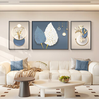 Ji jian ji modern minimalist living room decorative painting sofa background wall hanging painting light luxury high-end abstract geometric feather mural