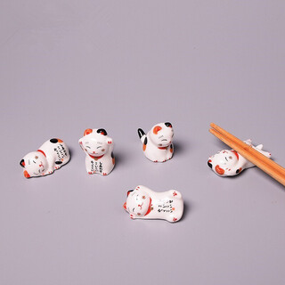 The argument is correct. ceramic hand-painted japanese chopstick holder, lucky cat chopstick holder, creative table setting supplies set. japanese lucky cat style 1 set.