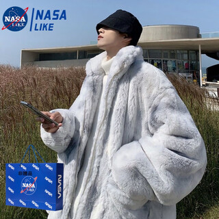 Nasalike lamb velvet tie-dye jacket men's plush cotton jacket men's trendy brand warm jacket thickened cotton coat korean style loose cotton jacket floral white men thickened model 3xl men's model 165-185jin jin is equal to 0.5 kg