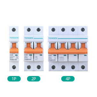 Tianzheng electric tengen tianzheng tgb3-63/125 air switch small circuit breaker 2p3p4p switch 20a32a63a 63a 2p